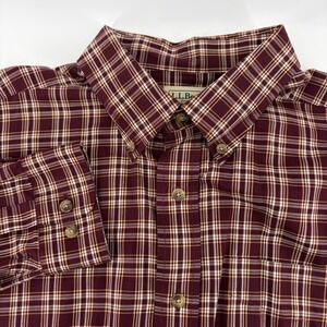 LL Bean Traditional Fit Plaid Long Sleeve Button Down Shirt Men's L Regular